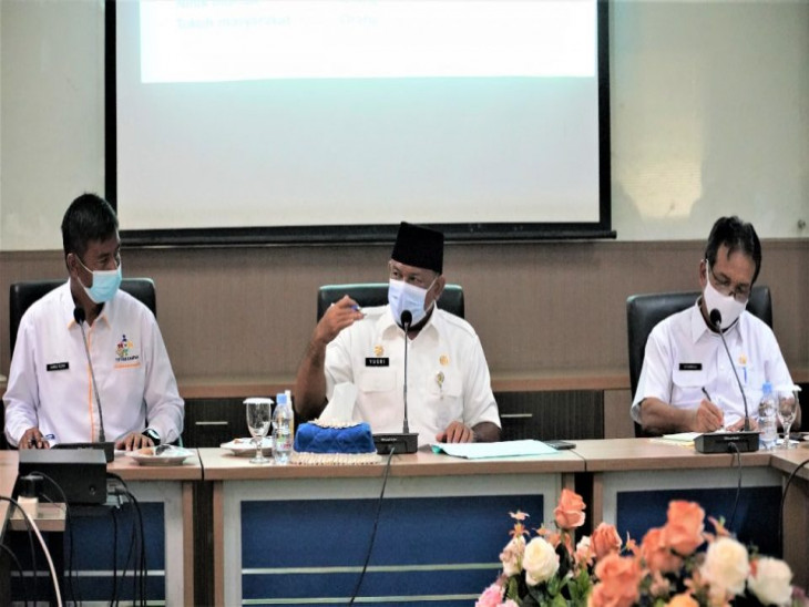 Pemda Kampar Gelar Rapat Dalam Rangka Menyambut HUT Kabupaten Kampar Yang Ke-71 Tahun 2021.