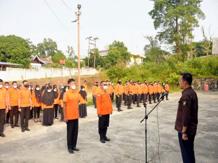 Yuricho Efril Ambil Apel Perdana Selaku Plt Kalaksa BPBD Kampar.