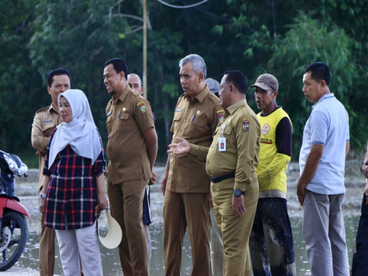 Pj Bupati Kampar dan Sekda Kampar Tinjau Lokasi Launching Beras Ulu Kasok, Lahan Pertanian dan Koperasi Tani.