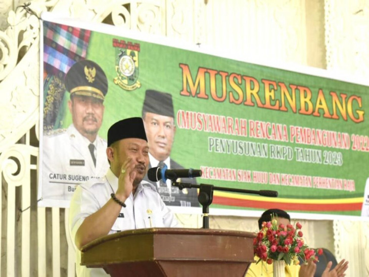 Buka Musrenbang Perhentian Raja, Catur Sampaikan Telah Banyak Kemajuan yang di Raih Kampar, Kuncinya Sinergitas dan Kebersamaan Bangun Kampar.