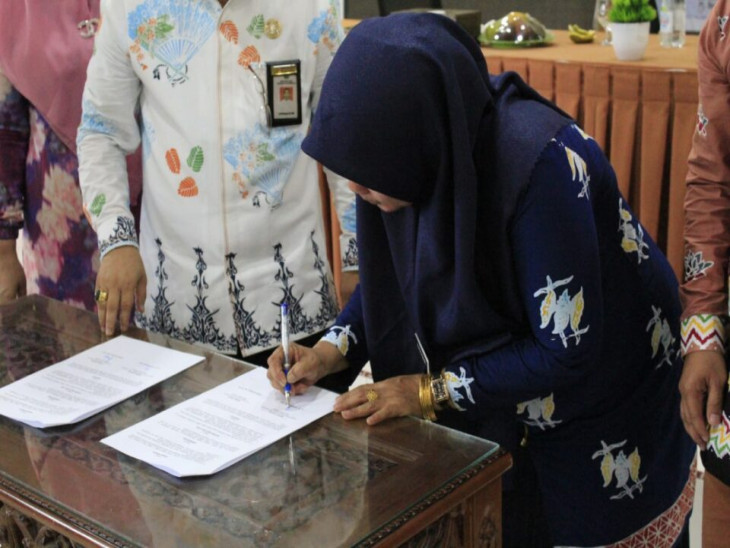 Transformasi Perpustakaan Berbasis Inklusi Sosial, Dispersip dan Kemenag Kampar Teken MoU.