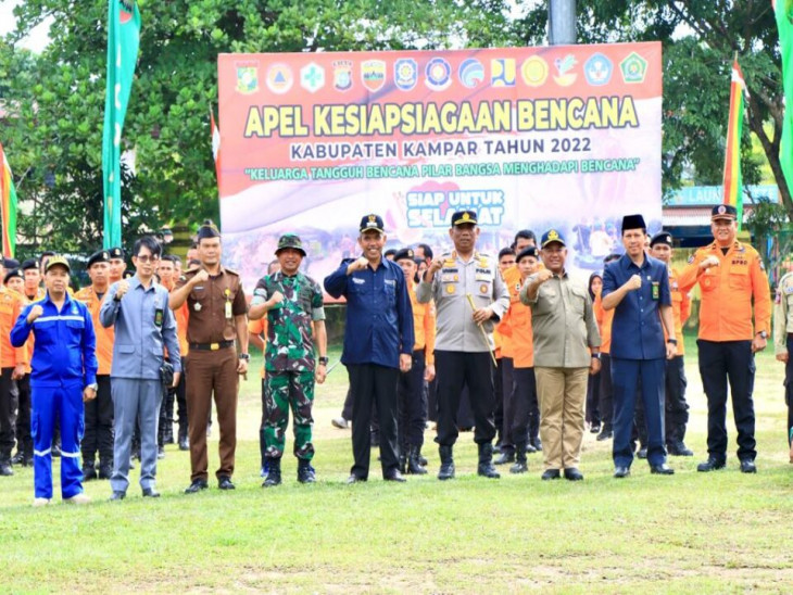 Pj. Bupati Kampar Pimpin Apel Kesiapsiagaan Bencana Kabupaten Kampar