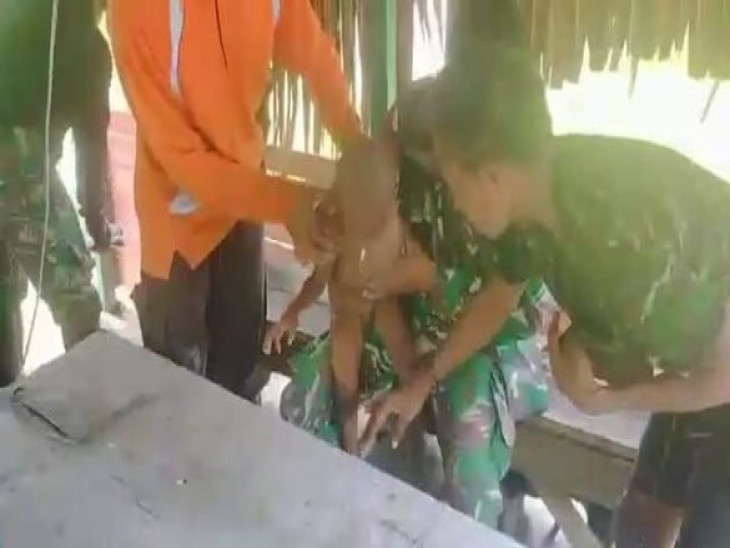 Aksi Cepat Tanggap Satgas Pamtas Yonif 132/BS Menyelamatkan Anak Tenggelam