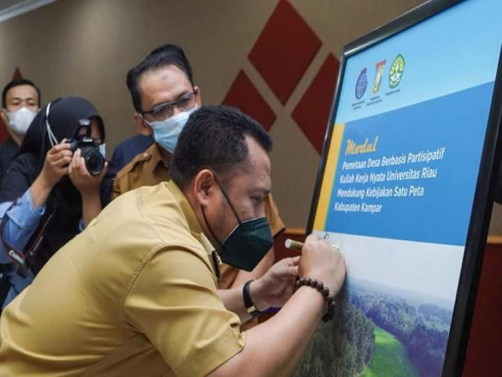 Bupati Hadiri Launching Pemetaan Desa Berbasis Partisipatif Melalui Kukerta UNRI