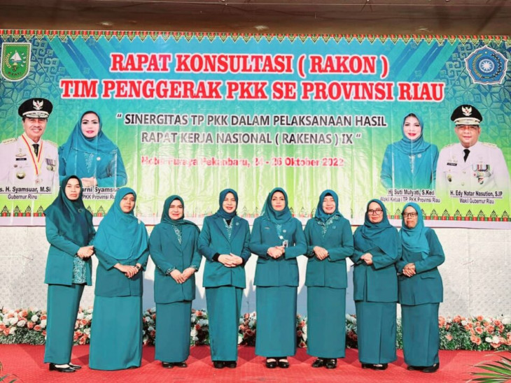 Ketua TP-PKK Kabupaten Kampar Hadiri Rapat Konsultasi Tingkat Provinsi Riau tahun 2022.