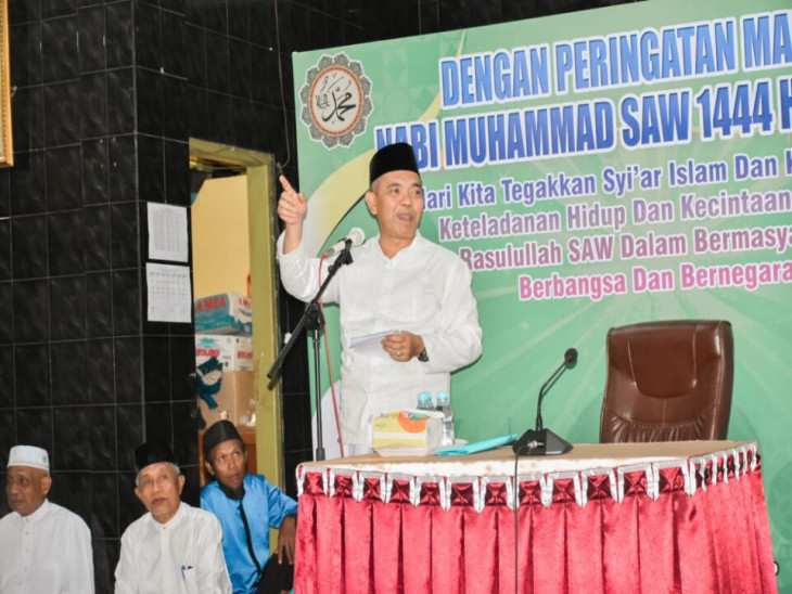 Pj Bupati Kampar Hadiri Maulid Nabi Muhammad SAW di Kawasan Rumah Dinas Pandopo.