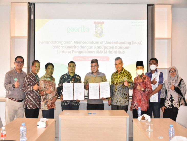 Usai di Bentuk, Kopsyah Desa Kreatif Kampar langsung MoU dengan Goorita Center Indonesia.