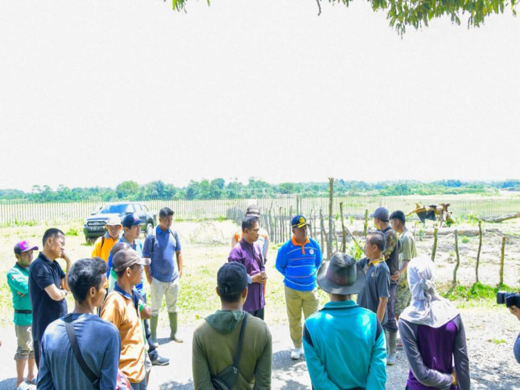 Tinjau Peternak di XIII Koto Kampar, Sekda Perintahkan Penyuluh Lakukan Isolasi Pada Kerbau yang Masih Sehat