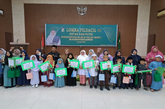 Diikuti 43 Dai Cilik dari 21 Kecamatan , Ketua BKMT Kampar ; Lomba Pidato Dai Cilik Cetak Dai Masa Depan.