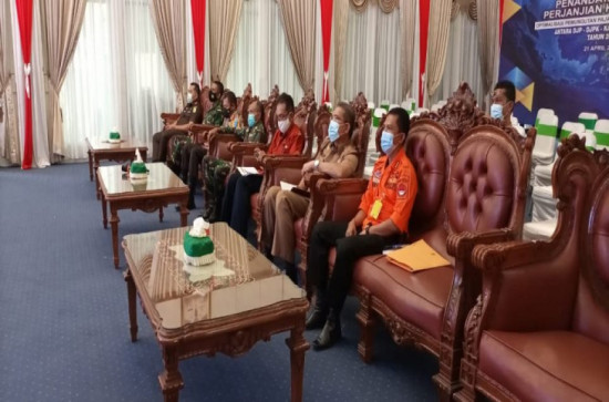 Kampar ikuti zoom meeting penanganan penyebaran covid-19 dan mitigasi bencana