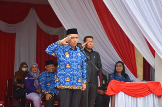 Upacara HUT Korpri Ke-51, Pj Bupati Kampar ; ASN Jaga Integritas Lahirkan Ide, Inovasi dan Kreatifitas Bangun Negeri.