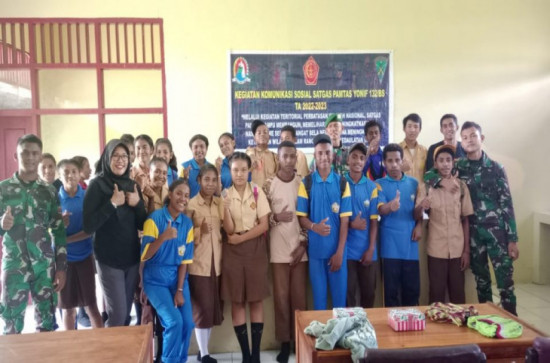 Bangun Generasi Muda Papua, Satgas Yonif 132/BS Penyuluhan Hukum Tentang Penyalahgunaan Narkoba.