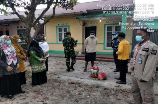 Tak Kenal lelah Tim Posko Siaga PPKM Tambang Berikan Humbauan dan sosialisasi Prokes