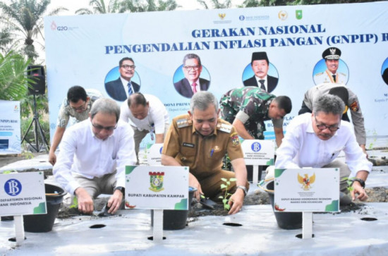 Bersama Pj. Bupati Kampar, Deputi Kementerian Perekonomian Resmikan GNPIP Riau di Pulau Birandang.